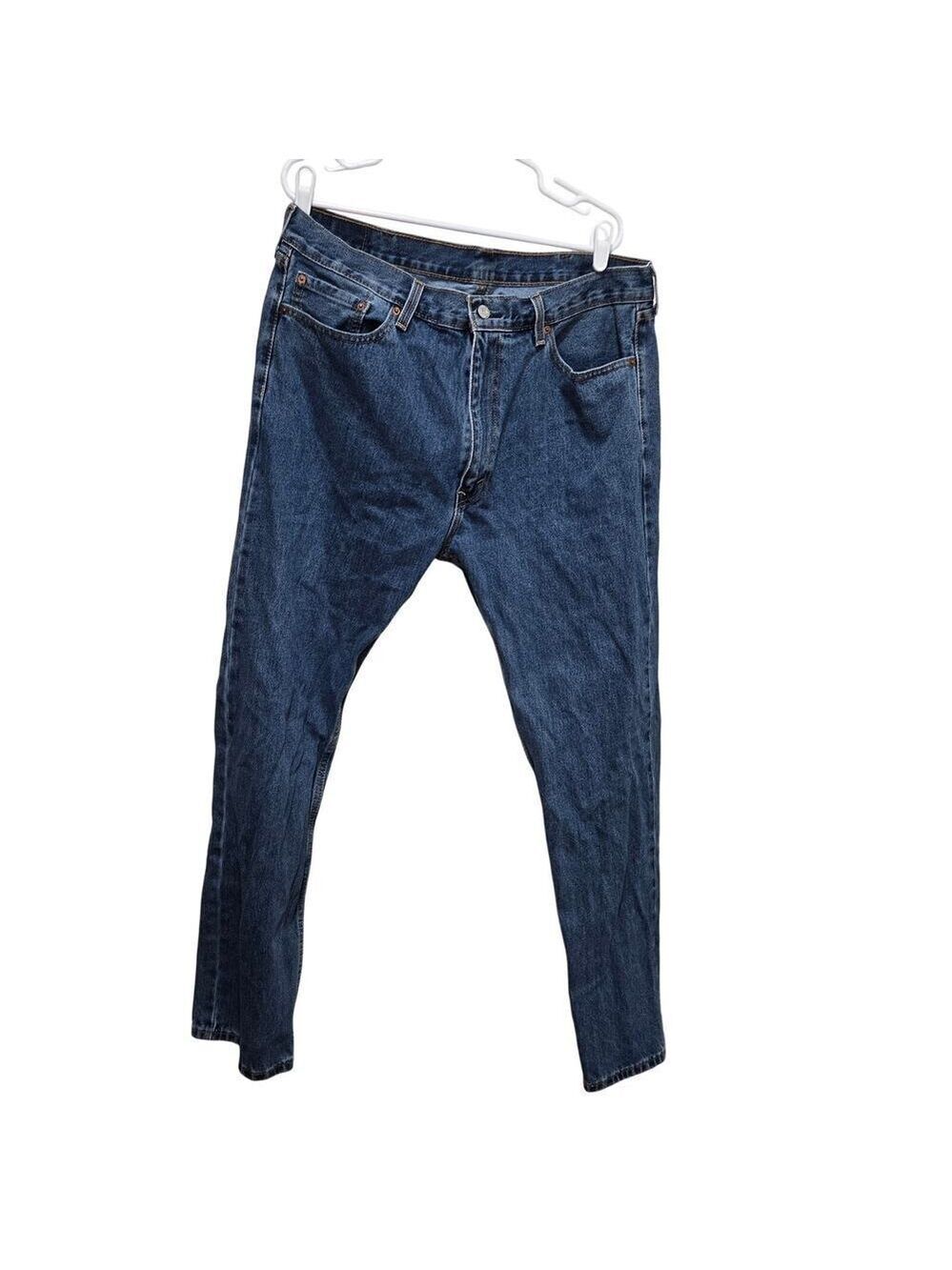 Levi's 505 Regular Fit Straight Leg Jeans 40x32 Medium Wash Blue Cotton
